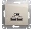 Розетка Systeme Electric Glossa Молочная USB 5В (2100мА), 2х5В (1050мА) SE GSL000933 1