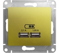 Розетка Systeme Electric Glossa Фисташковая USB 5В (2100мА), 2х5В (1050мА) SE GSL001033