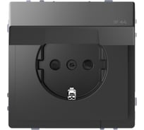 Розетка Systeme Electric Merten D-Life Антрацит 16А с заземлением и крышкой IP44 SE MTN2314-6034