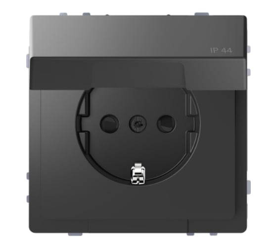 Розетка Systeme Electric Merten D-Life Антрацит 16А с заземлением и крышкой IP44 SE MTN2314-6034