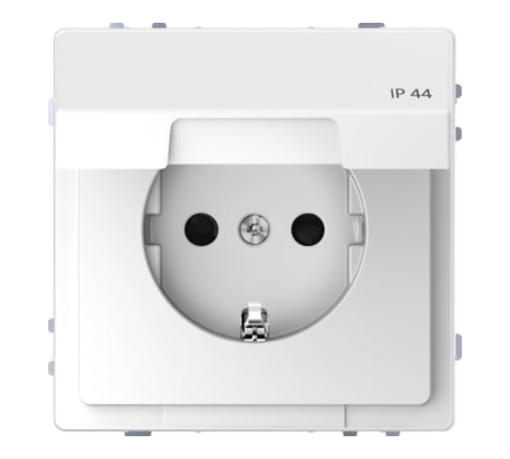 Розетка Systeme Electric Merten D-Life Белый Лотос 16А с заземлением, и крышкой IP44 SE MTN2314-6035