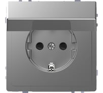 Розетка Systeme Electric Merten D-Life Нержавеющая сталь 16А с заземлением и крышкой IP20 SE MTN2310-6036