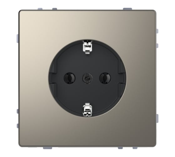 Розетка Systeme Electric Merten D-Life Никель 16А с заземлением, без шторок SE MTN2301-6050