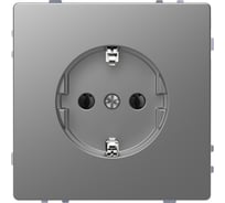 Розетка Systeme Electric Merten D-Life Нержавеющая сталь 16А, с заземлением, без шторок SE MTN2301-6036