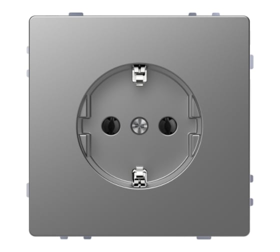 Розетка Systeme Electric Merten D-Life Нержавеющая сталь 16А, с заземлением, без шторок SE MTN2301-6036