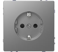 Розетка Systeme Electric Merten D-Life Нержавеющая сталь 16А с заземлением и шторками SE MTN2300-6036