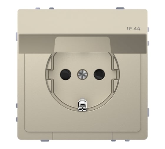 Розетка Systeme Electric Merten D-Life Сахара 16А с заземлением и крышкой IP44 SE MTN2314-6033