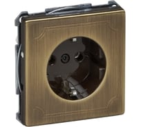 Механизм розетки Systeme Electric Merten SD Античная латунь 16А с заземляющим контактом, без шторки SE MTN2301-4143