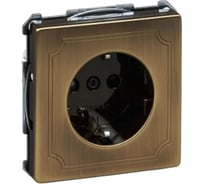Механизм розетки Systeme Electric Merten SD Античная латунь 16А с заземляющим контактом, со шторкой SE MTN2300-4143