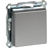 Розетка Systeme Electric Merten SM Алюминий с заземлением, с крышкой, безвинтовой зажим SE MTN2311-0460