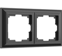 Рамка WERKEL W0022208 на 2 поста (черный матовый) a051029