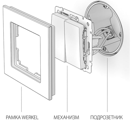 Двухклавишный выключатель WERKEL W1120009 (cеребряный рифленый) a051355