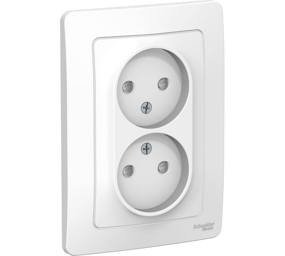 Розетка Systeme Electric Blanca внутр Бел 2-ая б/з со шторками, 16А, 250В SE BLNRS000121