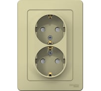 Розетка Systeme Electric Blanca внутр Беж 2-ая с/з со шторками, 16А, 250В SE BLNRS001127