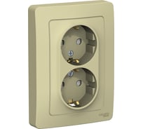 Розетка Systeme Electric Blanca внутр Беж 2-ая с/з со шторками, 16А, 250В SE BLNRS001127