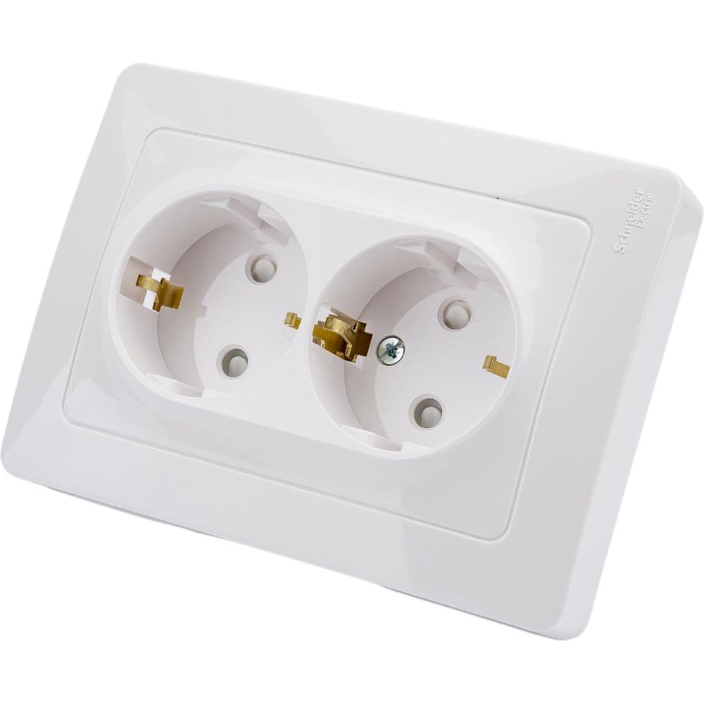 Розетка Systeme Electric Blanca внутр Бел 2-ая с/з со шторками, 16А ...