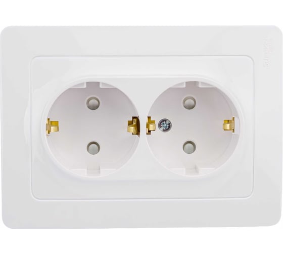 Розетка Systeme Electric Blanca внутр Бел 2-ая с/з со шторками, 16А, 250В SE BLNRS001121