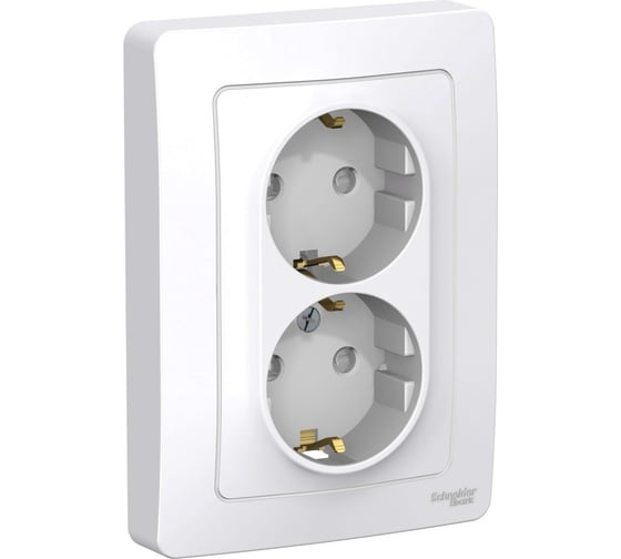 Розетка Systeme Electric Blanca внутр Бел 2-ая с/з со шторками, 16А, 250В SE BLNRS001121