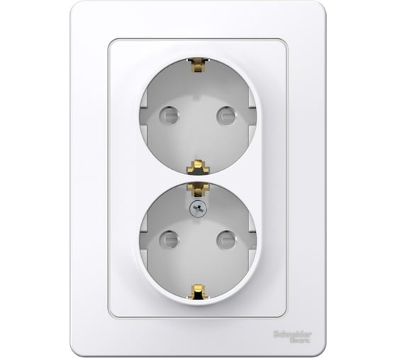 Розетка Systeme Electric Blanca внутр Бел 2-ая с/з со шторками, 16А, 250В SE BLNRS001121