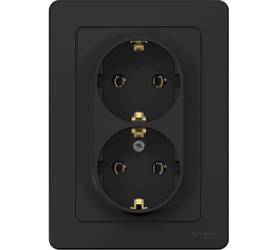Розетка Systeme Electric Blanca внутр Антрацит 2-ая с/з без шторок, 16А, 250В SE BLNRS001026