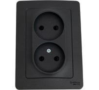 Розетка Systeme Electric Blanca внутр Антрацит 2-ая б/з со шторками, 16А, 250В SE BLNRS000126