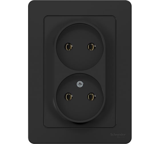 Розетка Systeme Electric Blanca внутр Антрацит 2-ая б/з без шторок, 16А, 250В SE BLNRS000026