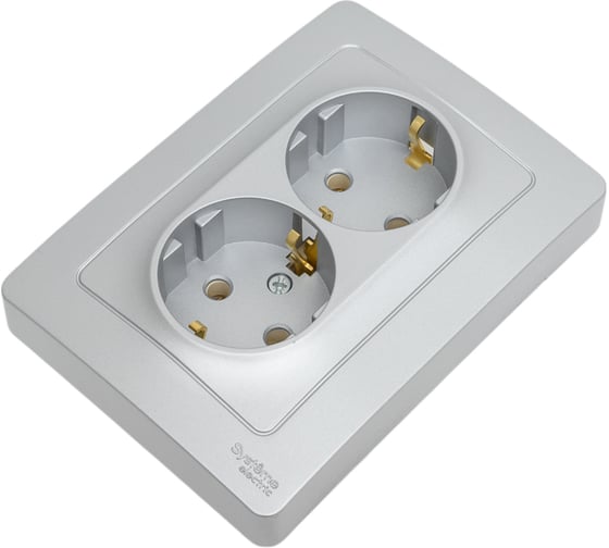 Розетка Systeme Electric Blanca внутр Алюминий 2-ая с/з без шторок, 16А, 250В SE BLNRS001023 1