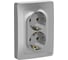 Розетка Systeme Electric Blanca внутр Алюминий 2-ая с/з без шторок, 16А, 250В SE BLNRS001023 1