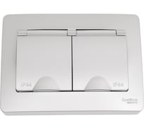 Розетка Systeme Electric Blanca внутр Алюминий 2-ая с/з IP44 со шторками, 16А, 250В SE BLNRS441123