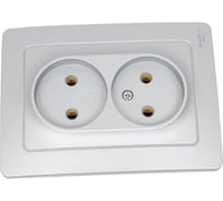 Розетка Systeme Electric Blanca внутр Алюминий 2-ая б/з без шторок, 16А, 250В SE BLNRS000023