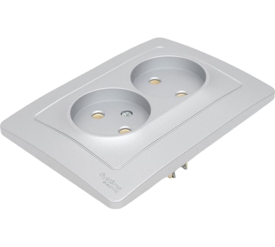 Розетка Systeme Electric Blanca внутр Алюминий 2-ая б/з без шторок, 16А, 250В SE BLNRS000023