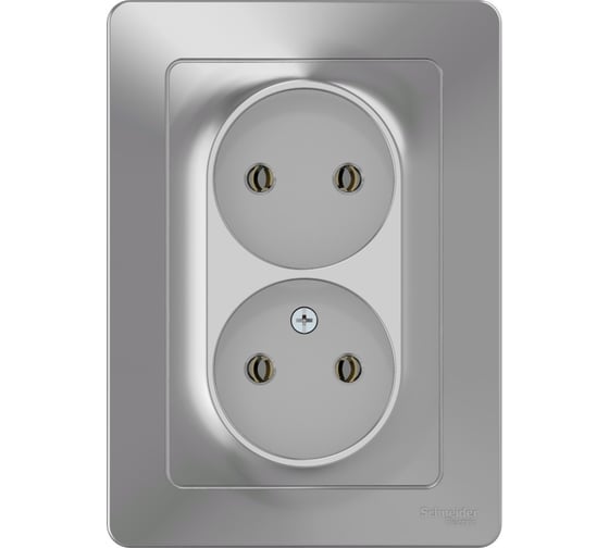 Розетка Systeme Electric Blanca внутр Алюминий 2-ая б/з без шторок, 16А, 250В SE BLNRS000023