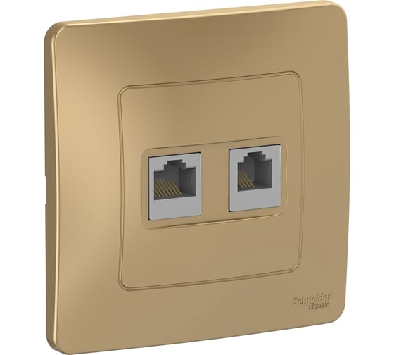 Розетка Systeme Electric Blanca внутр Титан 2-ая КОМП/ТЛФ, RJ45+RJ11 SE BLNIS045114