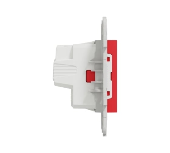 Розетка Systeme Electric Unica New Красная с заземлением, со шторками, винтовой зажим, 16А, 250В NU503703