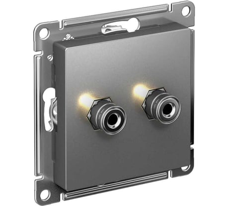Аудиорозетка Systeme Electric AtlasDesign Сталь двухместная SE ATN000987