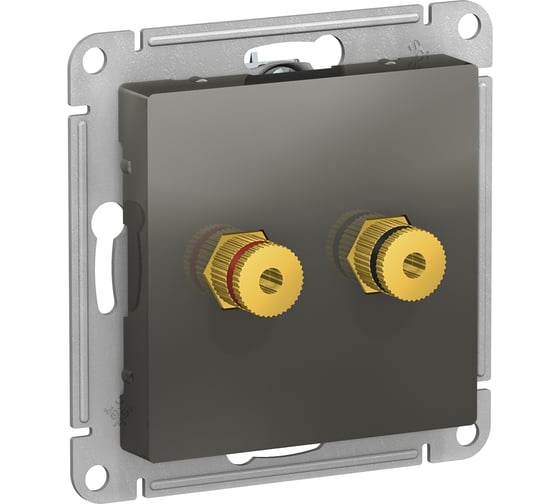 Аудиорозетка Systeme Electric AtlasDesign Сталь двухместная SE ATN000987