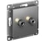 Аудиорозетка Systeme Electric AtlasDesign Сталь двухместная SE ATN000987 1