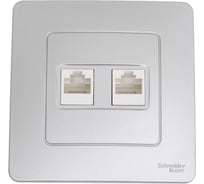 Компьютерная розетка Systeme Electric Blanca внутр Алюминий 2-ая RJ45 SE BLNIS045453