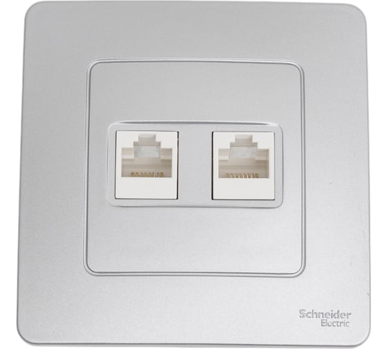 Компьютерная розетка Systeme Electric Blanca внутр Алюминий 2-ая RJ45 SE BLNIS045453 1