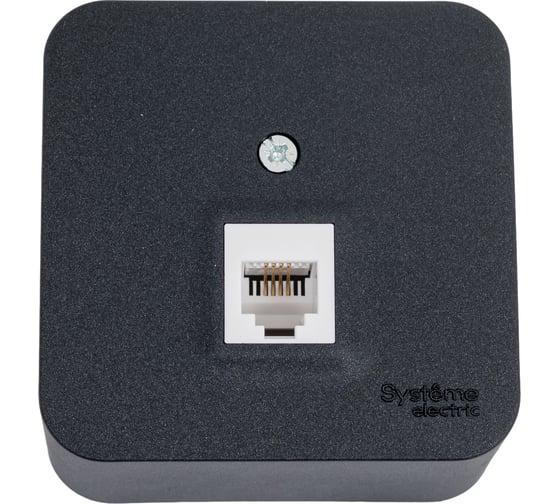 Телефонная розетка Systeme Electric Blanca наруж Антрацит RJ11 изолир. пластина SE BLNIA011006 1