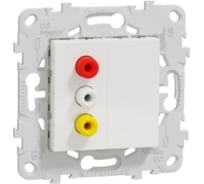 Розетка Systeme Electric Unica New Белый 3 RCA NU543118