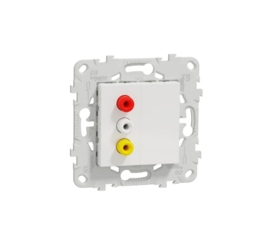 Розетка Systeme Electric Unica New Белый 3 RCA NU543118