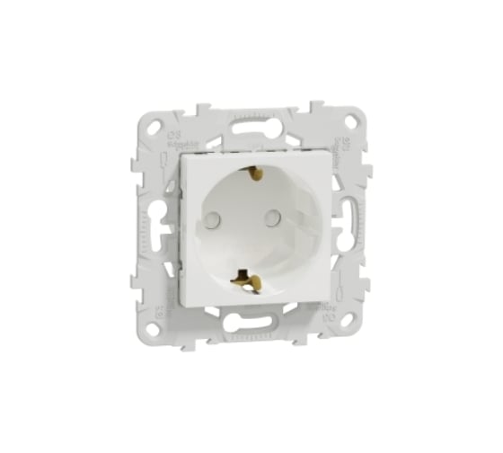 Розетка Systeme Electric Unica New Белый с заземлением, со шторками, винтовой зажим, 16А, 250В NU503718 1