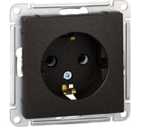 Розетка Systeme Electric Wessen 59 Черный бархат с заземлением, без шторок, 16А SE RS16-154-6-86