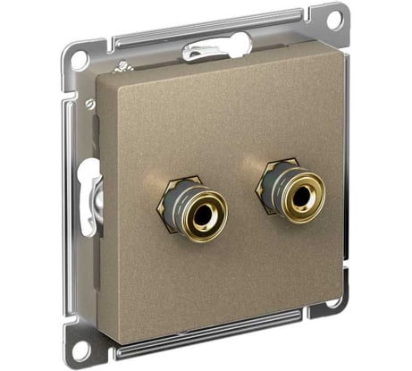 Аудиорозетка Systeme Electric AtlasDesign Шампань двухместная SE ATN000587