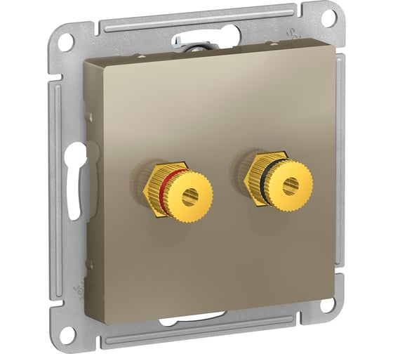 Аудиорозетка Systeme Electric AtlasDesign Шампань двухместная SE ATN000587
