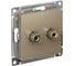 Аудиорозетка Systeme Electric AtlasDesign Шампань двухместная SE ATN000587 1