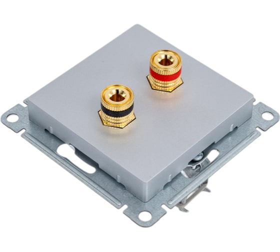 Аудиорозетка Systeme Electric AtlasDesign Алюминий двухместная SE ATN000387