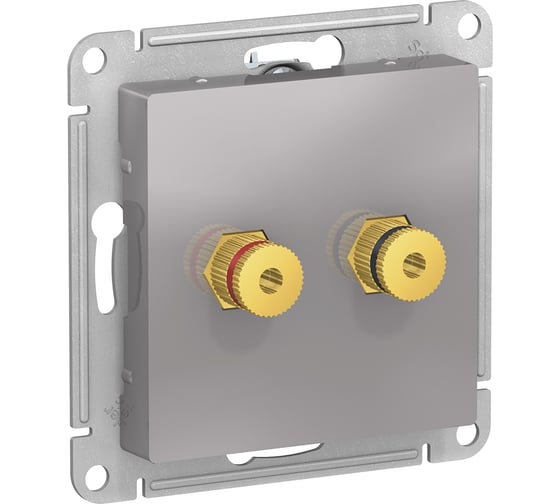 Аудиорозетка Systeme Electric AtlasDesign Алюминий двухместная SE ATN000387