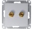 Аудиорозетка Systeme Electric AtlasDesign Алюминий двухместная SE ATN000387 3